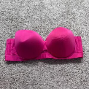 Cacique Dark Pink Comfort Bliss Strapless Padded Bra Women's Size 44C